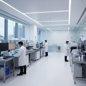 Healthcare use cases -1 a realistic high resolution photograph of a modern diagnostic lab. the
